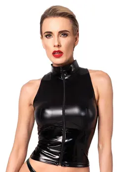 Noir Handmade Top Zip XL Black Vinyl Powerwetlook