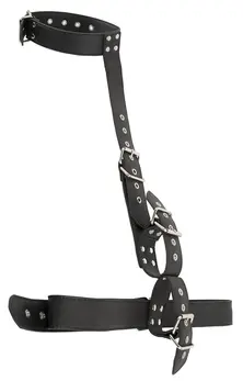You2Toys Vegan Neck-Wrist Restraint Set Adjustable Faux Leather Black