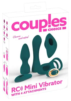 Couples Choice Mini Vibe Set 5-in-1 Remote, Silicone, USB Rechargeable