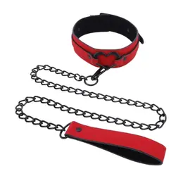Sportsheets S&M Amor Red Collar & Leash Set with Heart Accent Vegan Leather