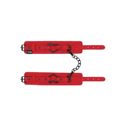Sportsheets S&M Amor Handcuffs Red Vegan Leather Adjustable