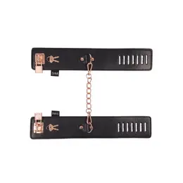 Sportsheets S&M Brat Locking Cuffs Vegan Leather Rose Gold 7.25-10.25”