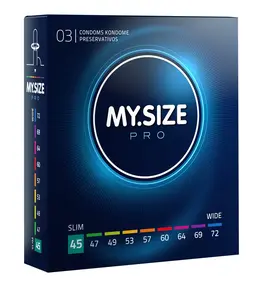 MY.SIZE PRO 45mm Ultra-Thin Vegan Latex Intimate Protection 3-Pack