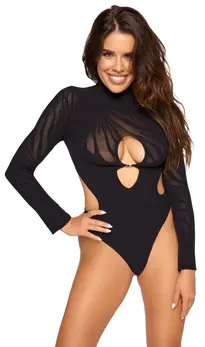 Cottelli FANTASY S-L Women’s Bodysuit with Rhinestone Detail, Black