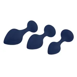 Playboy Pleasure Tail Trainer 3-Piece Intimate Silicone Set Navy