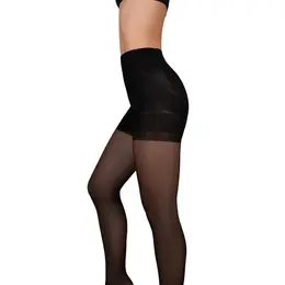 Bye Bra Power Up 40 Den Black S Shaping Tights with Tummy Control