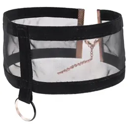 Sportsheets Sex & Mischief Sheer Day Collar Black-Gold Adjustable Velvet
