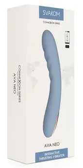 Svakom Ava Neo Cornflower Blue App-Controlled Thrusting Device 19.6cm