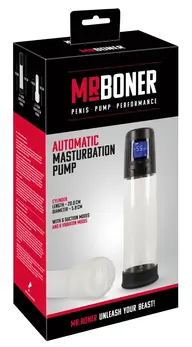 Mr. Boner Automatic Vibrating Vacuum Pump with LED Display, Transparent 28.7cm