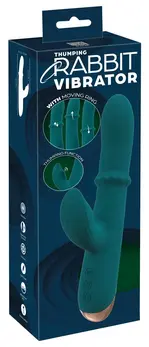 You2Toys Thumping Rabbit Vibrator Moving Ring Silicone Pink 22.7cm