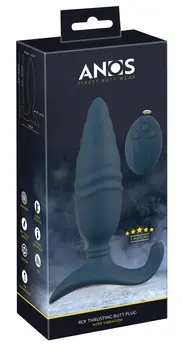 ANOS RC Thrusting Plug with Remote Control, Perineum Stimulator, Black