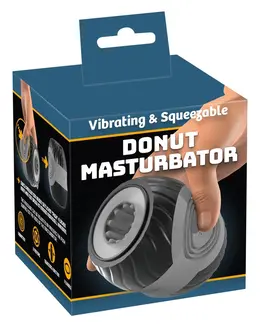 You2Toys Vibrating Squeezable Donut Intimate Machine Black 10.3cm