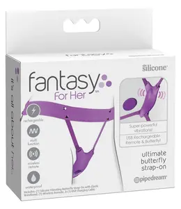 Fantasy For Her Ultimate Butterfly Wearable Vibrating System, Purple, Remote