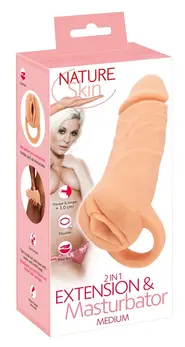Nature Skin Extender Medium Intimate Extension & Stimulation System 18.5cm