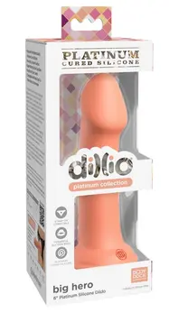 Dillio Platinum Big Hero Flexible Silicone Model Peach 17 cm