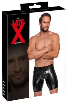 LateX Men's Black Latex Pants with Full-Length Zipper 2XL