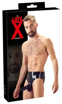 ZADO Men's Latex Briefs S with Integrated Textured Sleeve 0.35mm