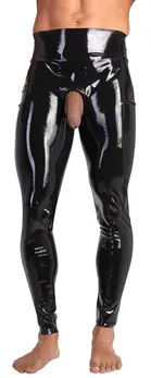 LateX 2XL Men's Latex Leggings with Anatomical Opening, Black