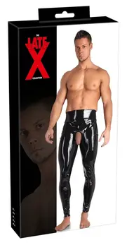 LateX Men's Latex Leggings S - Black, Anatomical Fit, Showmaster Opening