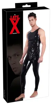 Cottelli Collection Latex Jumpsuit for Men Black Size M