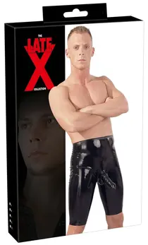 LateX Cycling Shorts M - Men’s Black Latex, Anatomical Sleeve, Size M