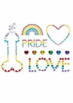 Pride Adhesive Body Jewels Stickers - Multicolor Decorative Set