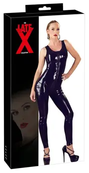 LateX Premium Latex Catsuit Black XL - Sleeveless, 3-Way Zip, 0.4 mm
