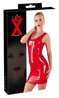 Cottelli Collection Latex Dress Red 2XL - Classic Sleeveless Design