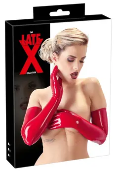 LateX Collection Red Latex Gloves XL, 0.4mm, Semi-Transparent Finish