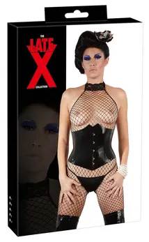 Cottelli Collection Latex Waist Cincher Black XL - Shaping Corset