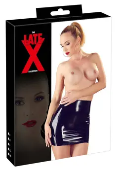 Cottelli Collection Latex Mini Skirt Black Size 2XL