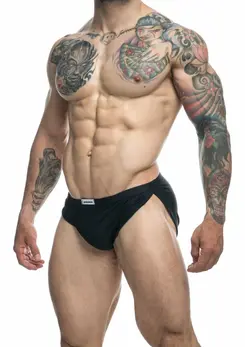Justin+Simon Running Short Chloride-Resistant Athletic Swimwear Black M