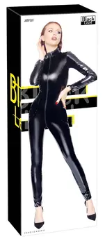 Black Level Vinyl Long Sleeve Jumpsuit XL, Shiny Black Finish