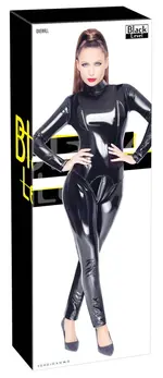 Black Level Vinyl Jumpsuit 2XL - Shiny Black, Long-Sleeve, Zipper System