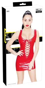 Black Level Red Vinyl Dress 2XL - Shiny Sleeveless Fit with Lacing