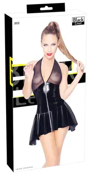 Black Level Vinyl Dress Powernet 2XL - Shiny Black Flared Design