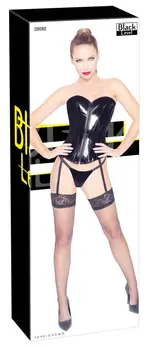 Black Level Vinyl Corset Black M - Shaping Design, Removable Straps