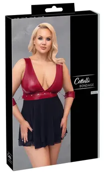 Cottelli Bondage Plus Babydoll Red 3XL Adjustable Straps & Powernet