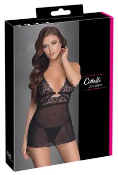 Cottelli LINGERIE Baby Doll Ring S - Delicate Transparent Powernet Set