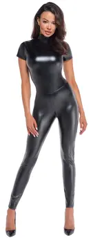 Noir Handmade Powerwetlook Laced Jumpsuit Black L