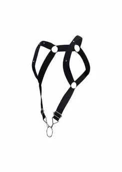 DNGEON Straight Back Harness Adjustable Microfiber Black