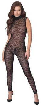 Cottelli Lingerie Lace Jumpsuit L - Soft Transparent Sleeveless Design