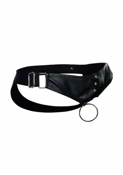 DNGEON Jockstrap with Metal Studs and Wide Hip Straps Black