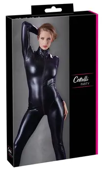 Cottelli Collection Jumpsuit Model M Black Full Body Stretch Zip