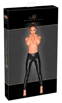 Noir Handmade Black Power Matte Leggings with Vinyl Back M