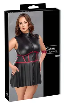Cottelli Bondage Plus Dress XL - Black Matte, Adjustable Arm Cuffs, Mask