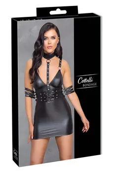 Cottelli Bondage Dress XL - Matte Black Adjustable Straps & Belts