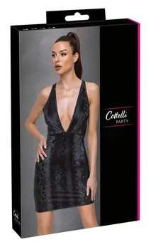Cottelli PARTY Dress L Snake Pattern Matte Shimmer Finish
