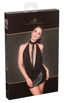Cottelli Collection Power Wet Look Transparent Dress M Shiny Black