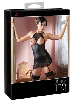 Cottelli Collection Lingerie Dress S Black Lace Open Cup Adjustable